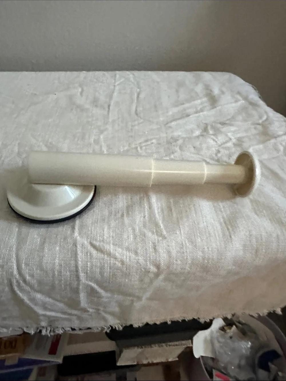 Set of 2 Cream colored adhesive extendable hangers for laundry room NWT